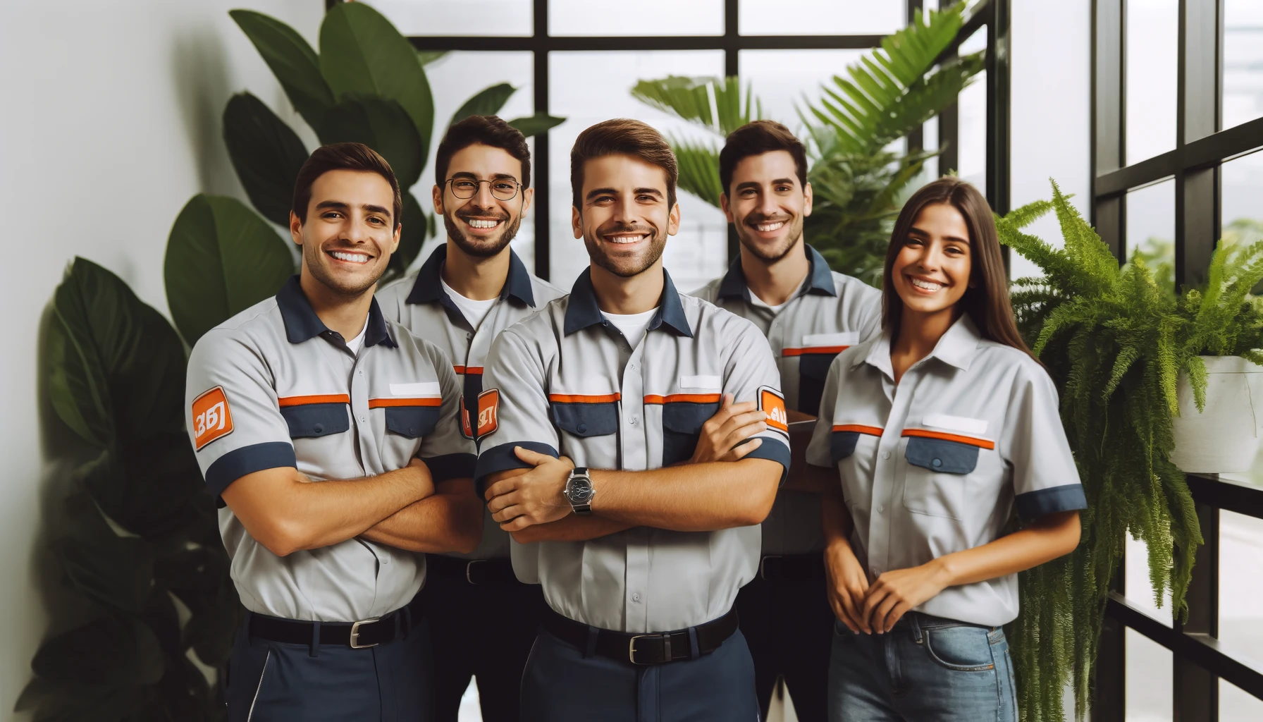Funcionários felizes e engajados promovendo a marca da empresa.